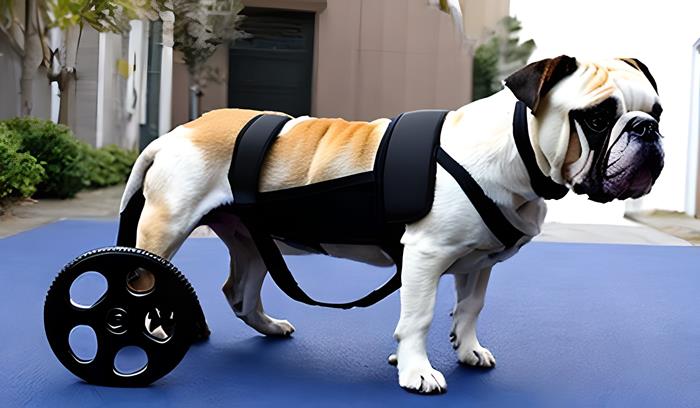 bulldog frances hernia discal con carrito